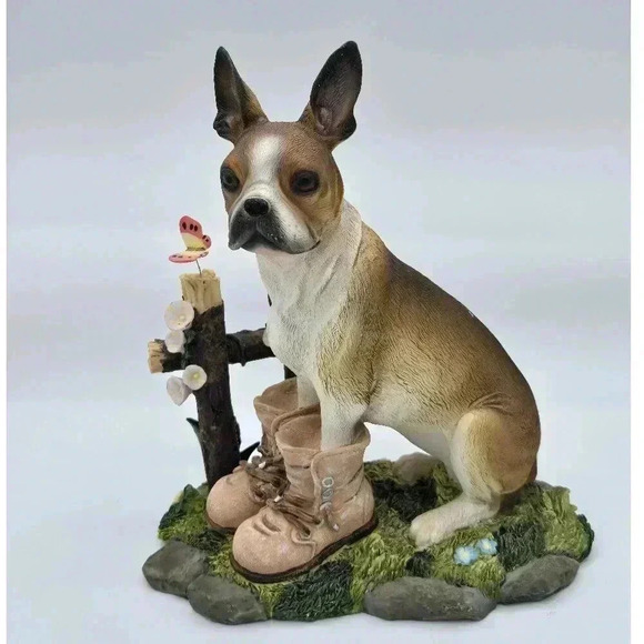 Adorable Ceramic Dog Figurine with Butterfly - Perfect Home Decor - Picture 6 of 8